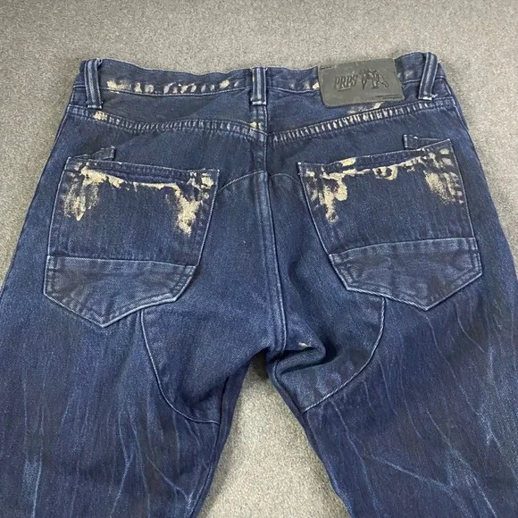 PRPS Demon Fit Moto Jeans Distressed Zippers Dark Wash‎ Denim Mens Sz 32 EUC